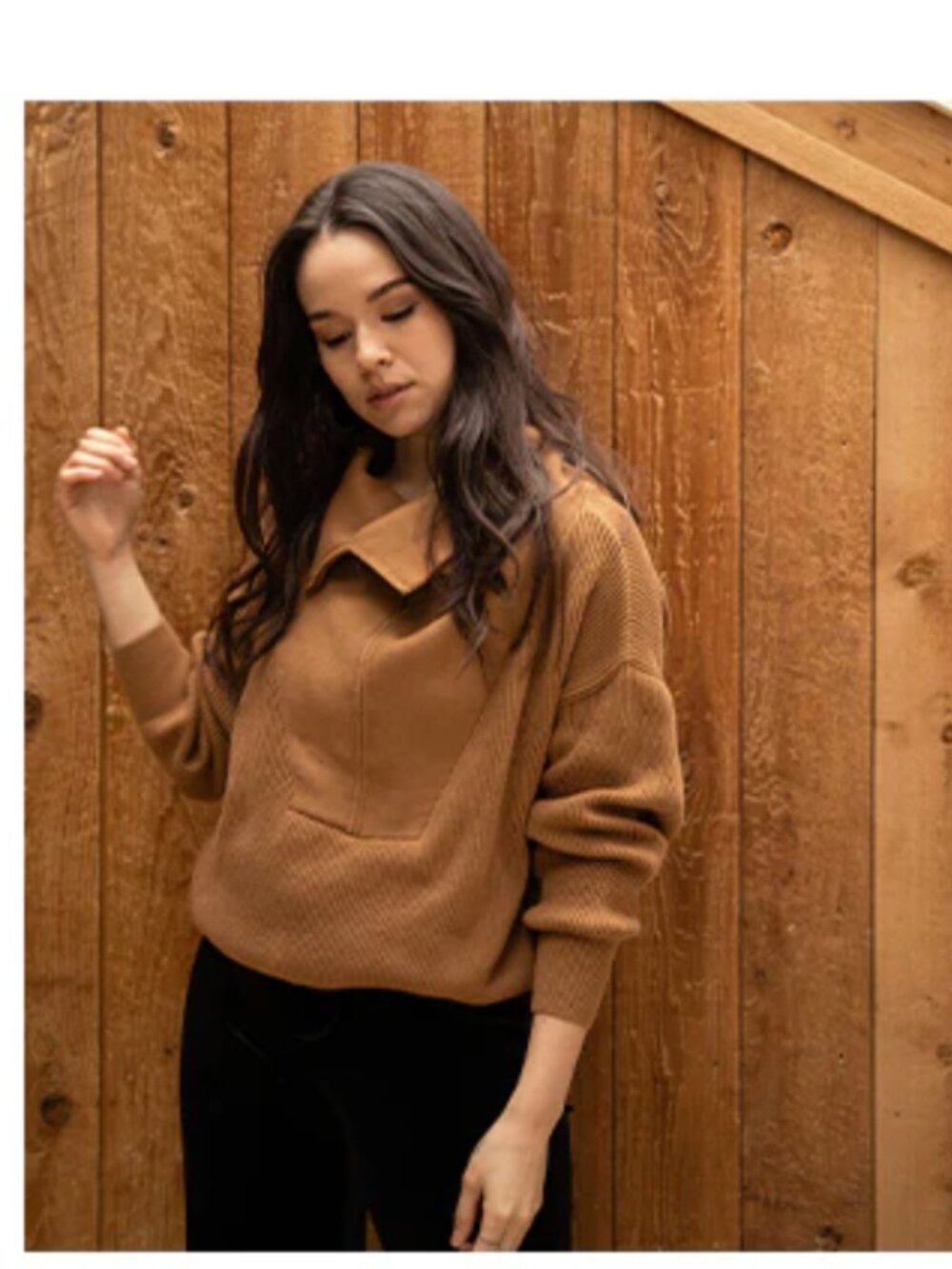 Jackson Rowe Capricorn Rib Sweater In Tawny Size Medium